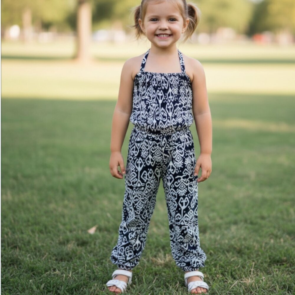 CHACH BEACH Girl's Jumpsuit Swim Blue Size 4 Smocked